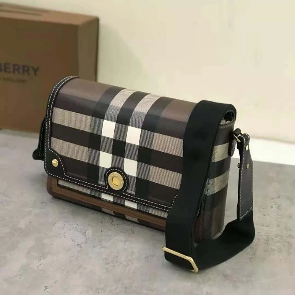 Burberry Note Bag with Logo-engraved Studs for Women in Brown