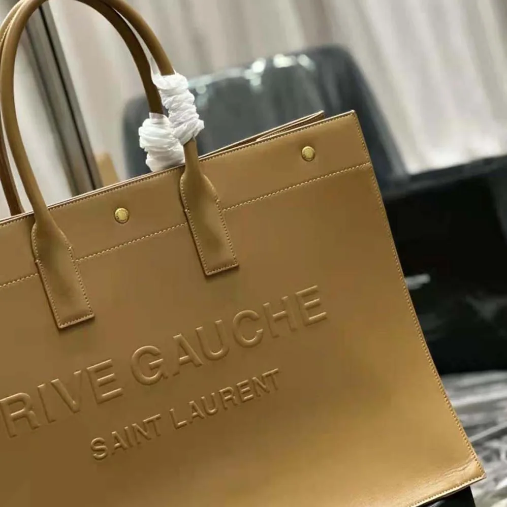 Saint Laurent YSL Rive Gauche Large Tote Bag in Vegetable for Women in Tanned Leather Saint Laurent YSL Rive Gauche Large Tote Bag in Vegetable for Women in Tanned Leather