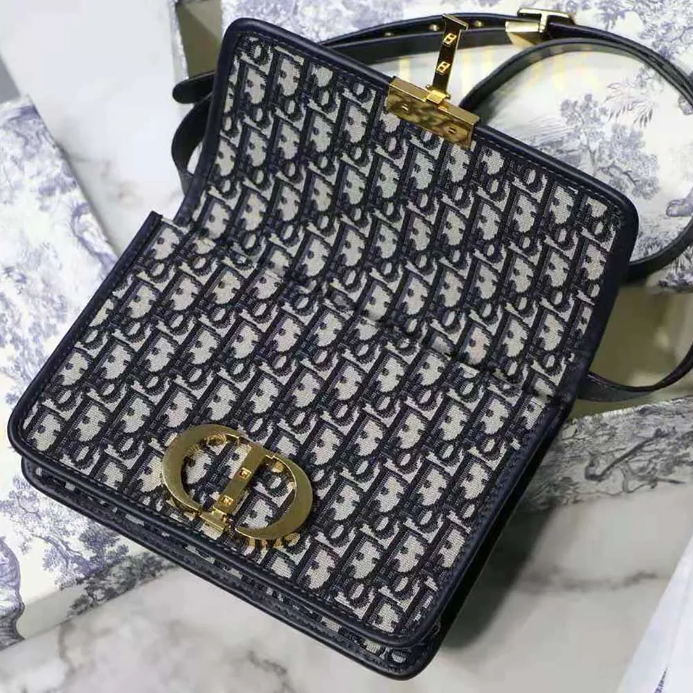 Dior 30 Montaigne Bag Blue Dior Oblique Jacquard for Women