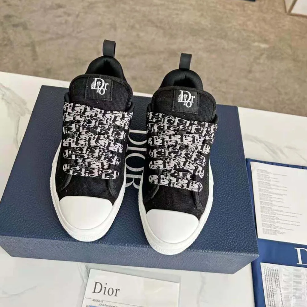 Dior by Erl B23 Skater Sneaker Black Cotton Canvas for Men