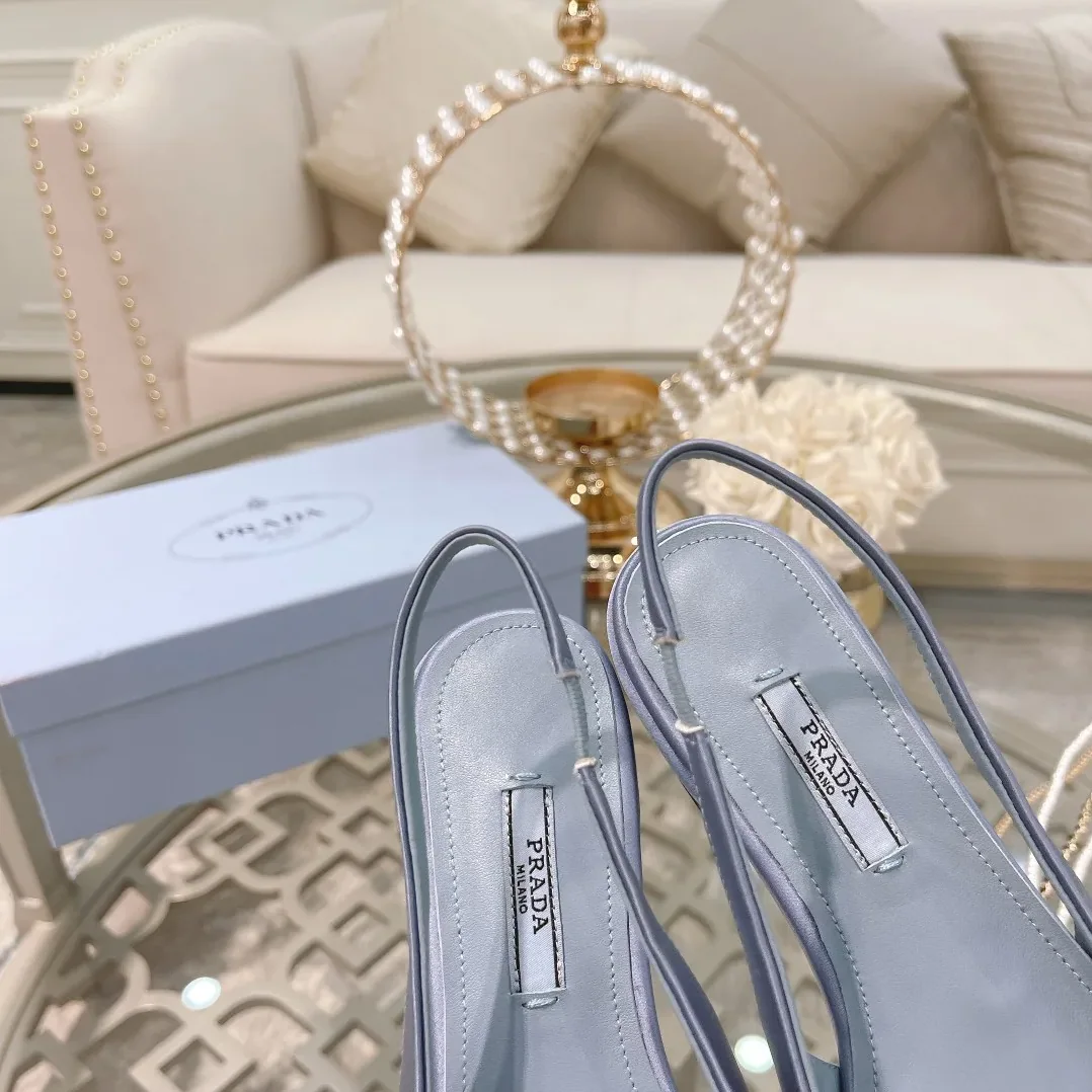 Prada Brushed Slingback Pumps Light Blue / Prada Brushed Slingback Pumps Light Blue /