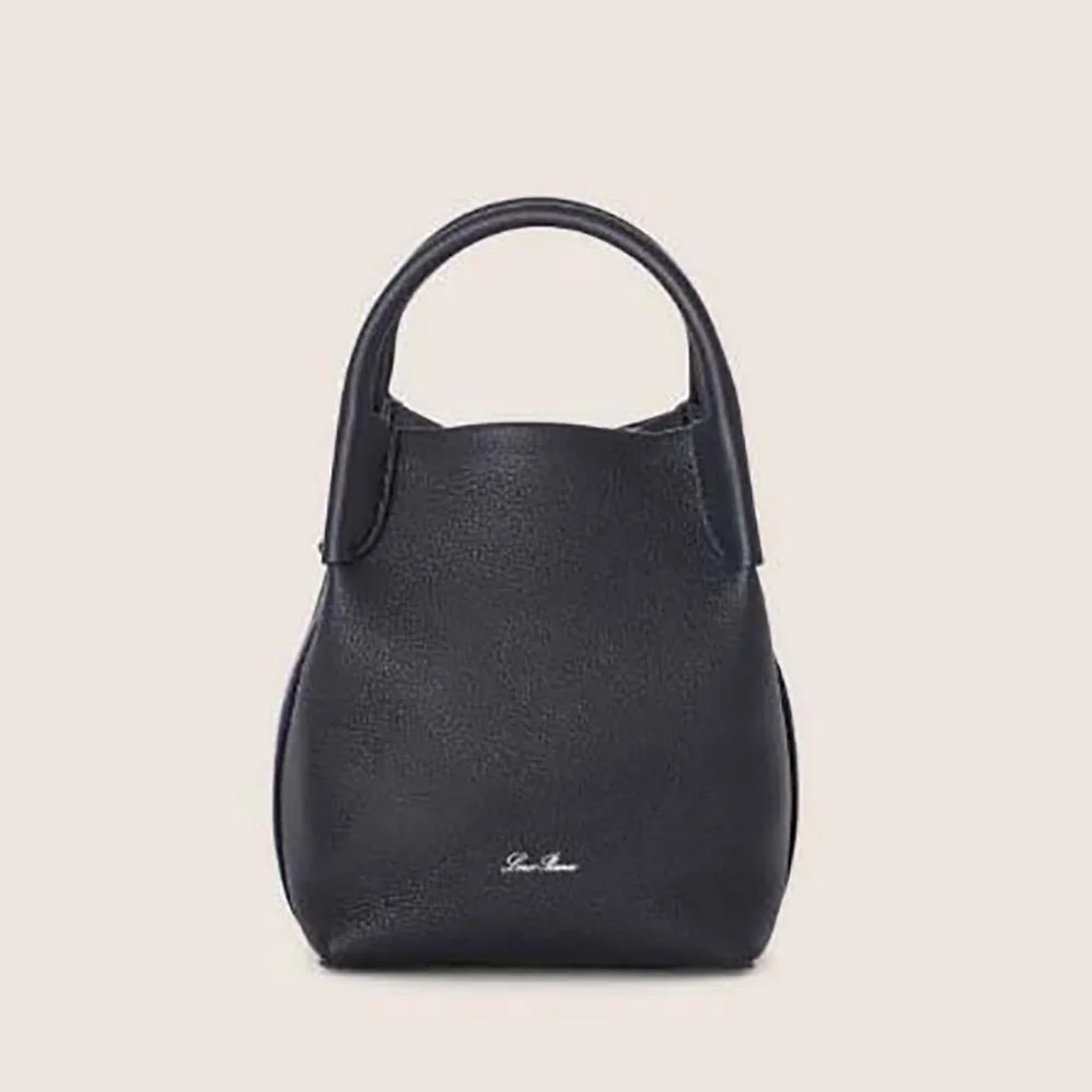 Loro Piana Micro Bale Bag in Calfskin Leather for Women in Black Loro Piana Micro Bale Bag in Calfskin Leather for Women in Black