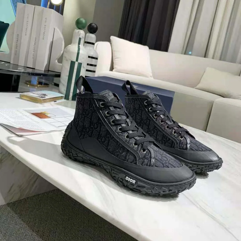 Dior B28 High-top Sneaker Black Dior Oblique Jacquard and Rubber for Unisex Dior B28 High-top Sneaker Black Dior Oblique Jacquard and Rubber for Unisex