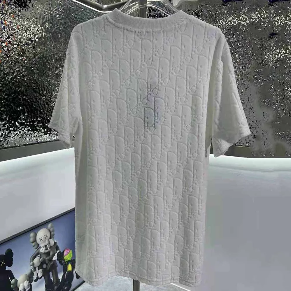 Dior Oblique T-shirt Relaxed Fit Off for Men in White Terry Cotton Jacquard Dior Oblique T-shirt Relaxed Fit Off for Men in White Terry Cotton Jacquard