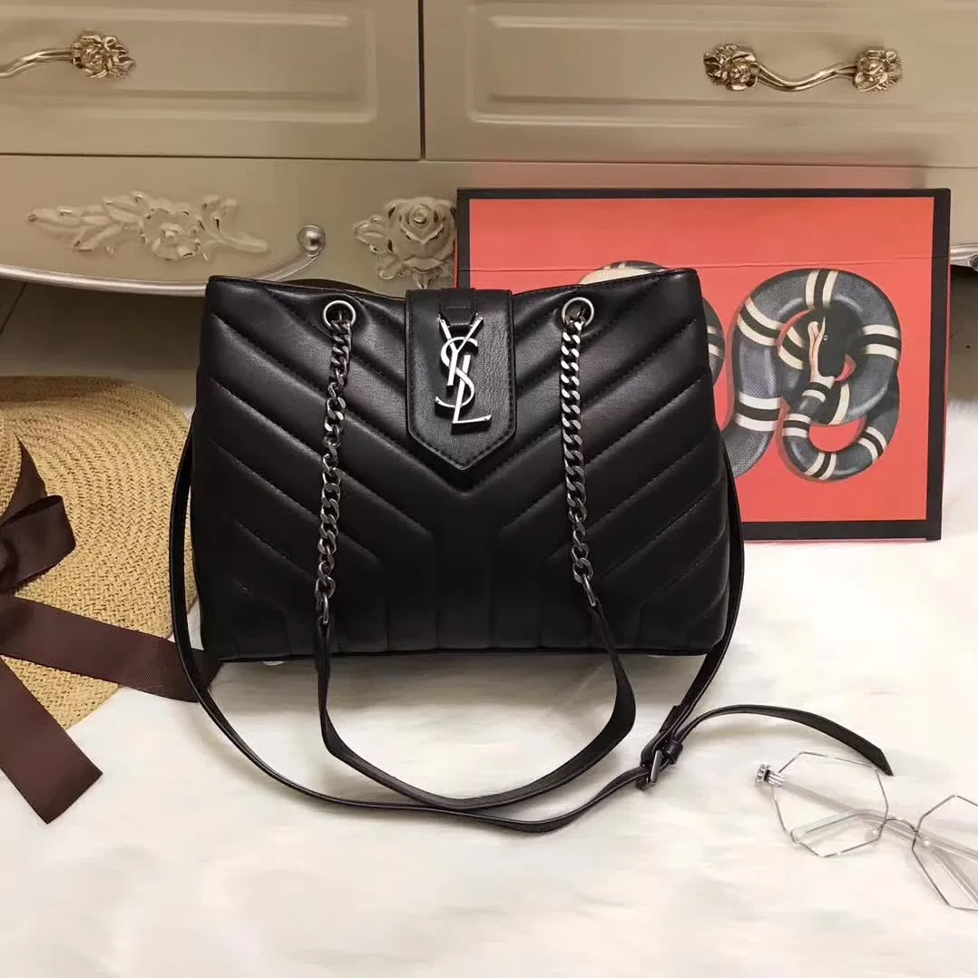 Saint Laurent YSL Small Loulou Shopping Bag Y Quilted in Black Saint Laurent YSL Small Loulou Shopping Bag Y Quilted in Black