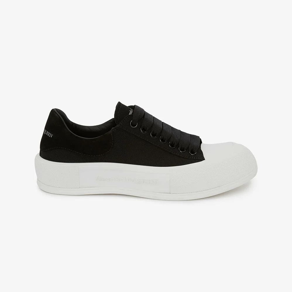 Alexander Mcqueen Deck Lace Up Plimsoll for Women in Black