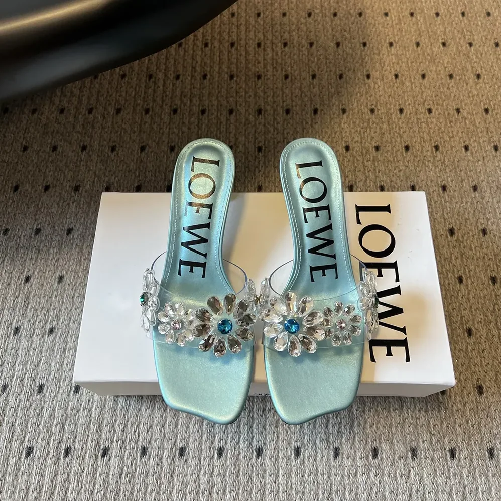 Loewe Toy Crystal Flowers sandal in PVC for Women Loewe Toy Crystal Flowers sandal in PVC for Women