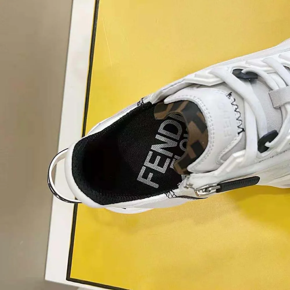 Fendi Flow White Nylon and Suede Low for Unisex in Tops