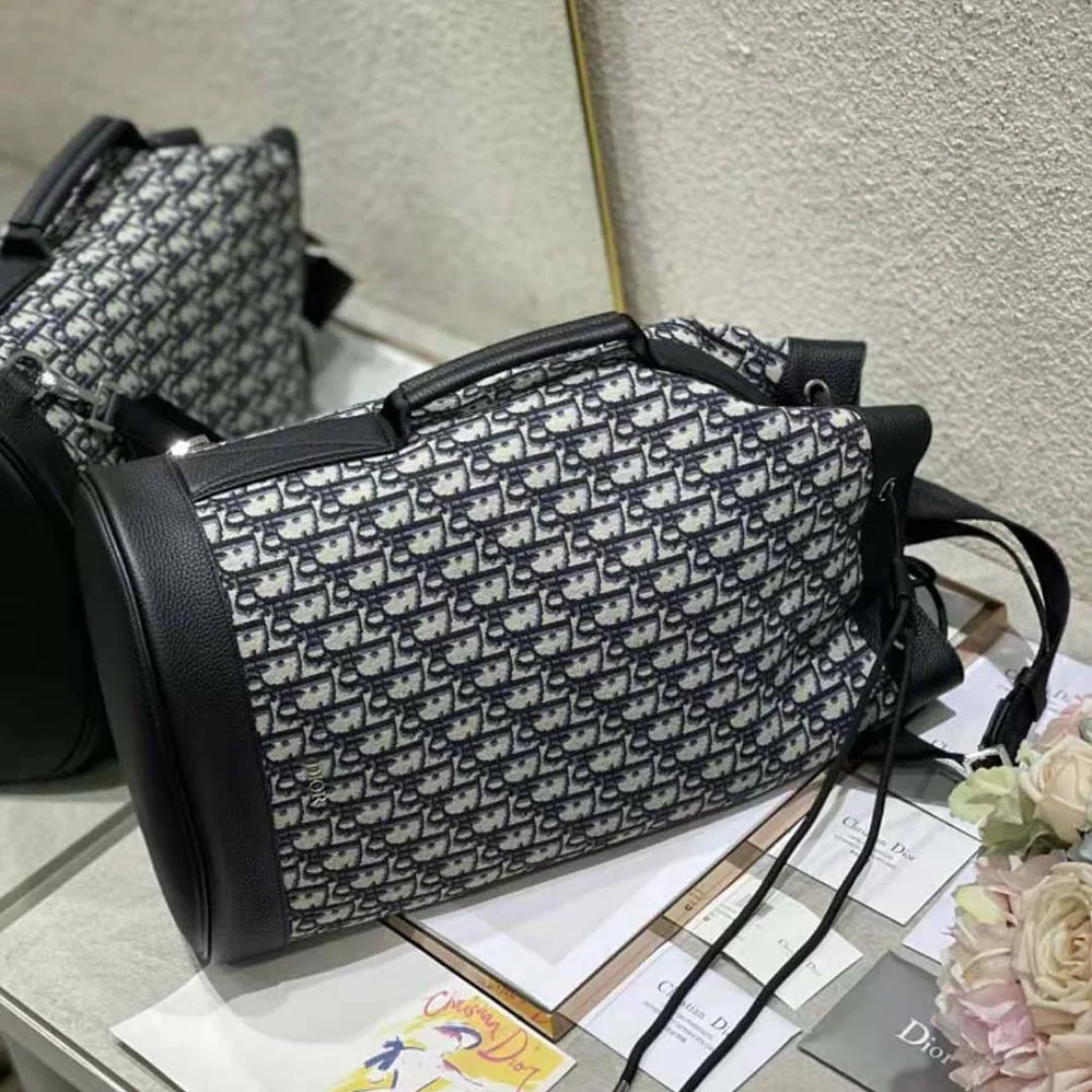 Dior Crossbody Backpack Beige and Black Dior Oblique Jacquard for Women