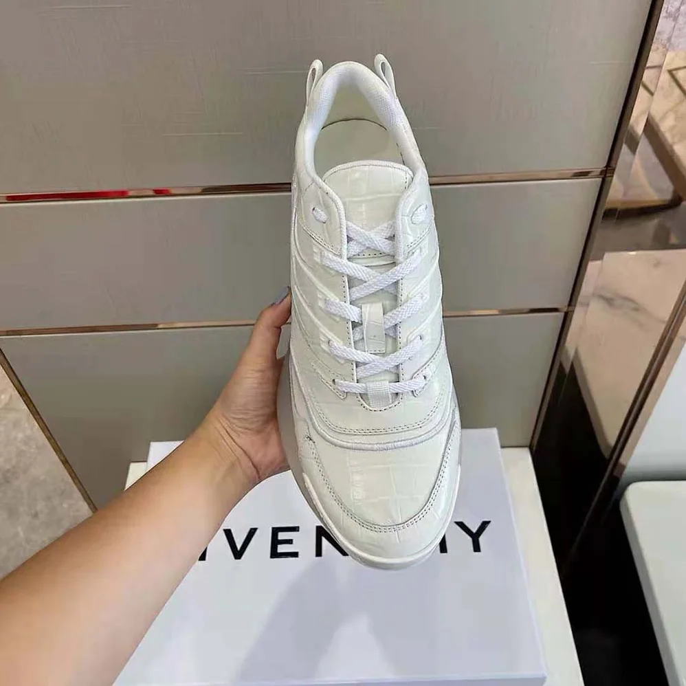 Givenchy Giv 1 Sneakers in Crocodile Effect Leather for Unisex in White Givenchy Giv 1 Sneakers in Crocodile Effect Leather for Unisex in White
