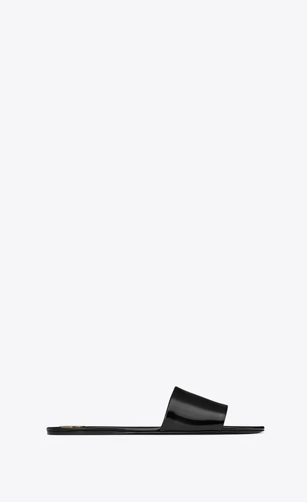 Saint Laurent Carlyle Slides In Glazed Black