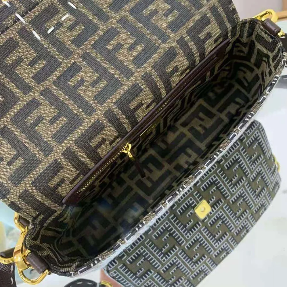 Fendi Baguette Embroidered FF Fabric Bag for Women Fendi Baguette Embroidered FF Fabric Bag for Women