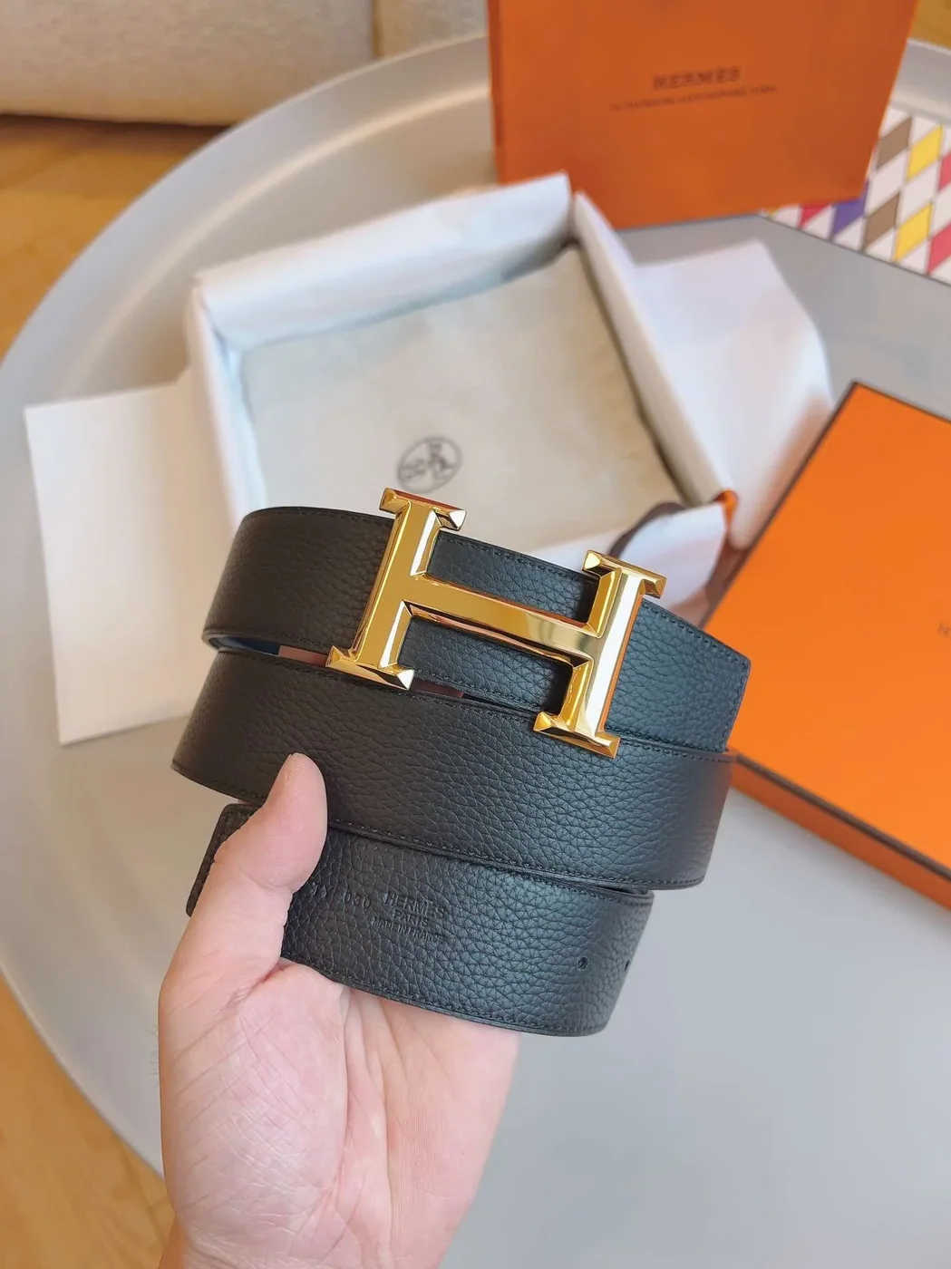 Hermes Constance Belt Buckle Black