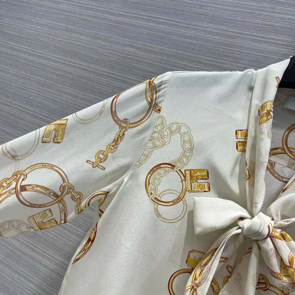 Celine Lavallière Shirt in Crepe De Chine for Women in Brown Celine Lavallière Shirt in Crepe De Chine for Women in Brown