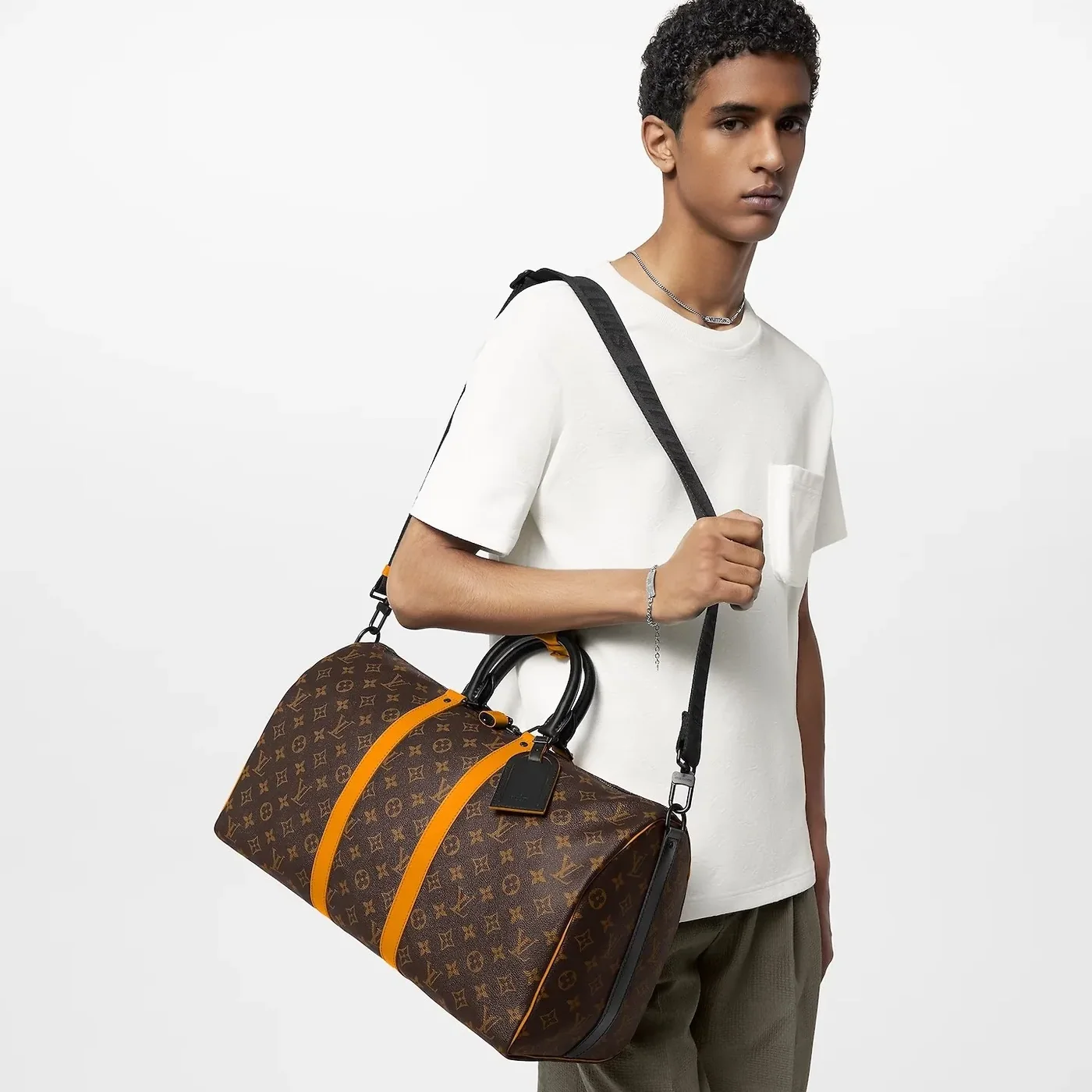 Louis Vuitton Keepall Bandouliere 45 Travel Bag in Brown Black Hardware Louis Vuitton Keepall Bandouliere 45 Travel Bag in Brown Black Hardware