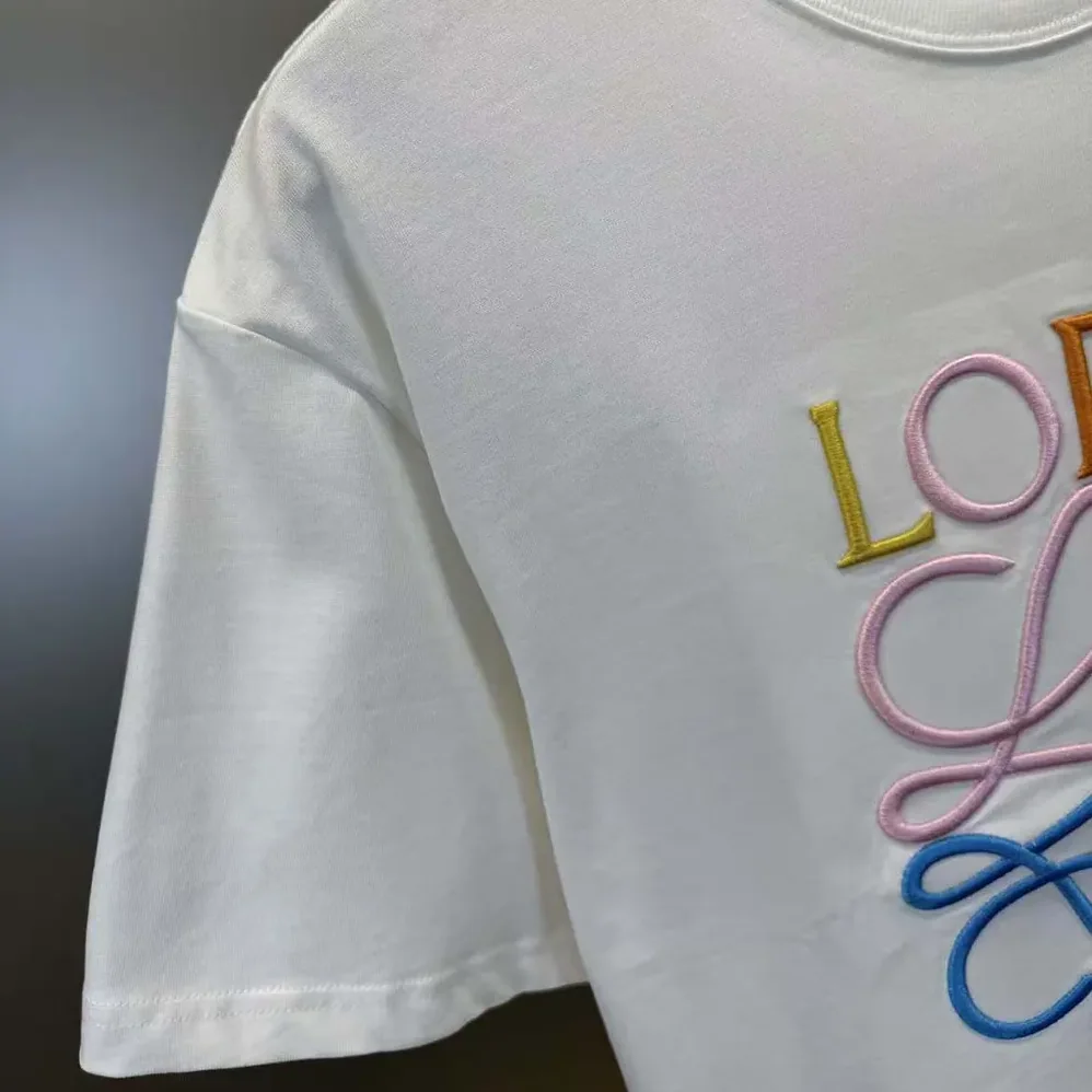 Loewe Glitch Anagram T-shirt in Cotton for Men in White/Red