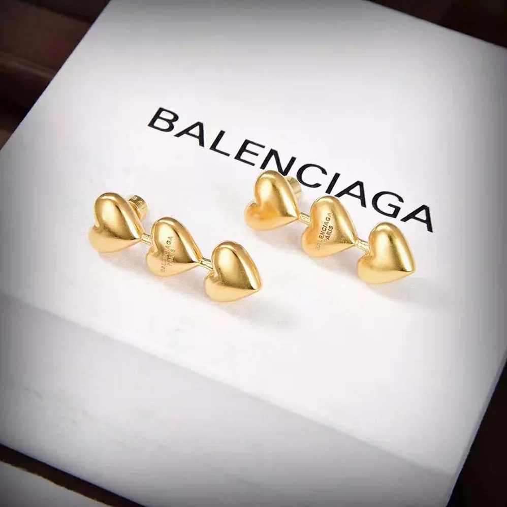 Balenciaga Heart Earrings in Gold Brass for Women Balenciaga Heart Earrings in Gold Brass for Women