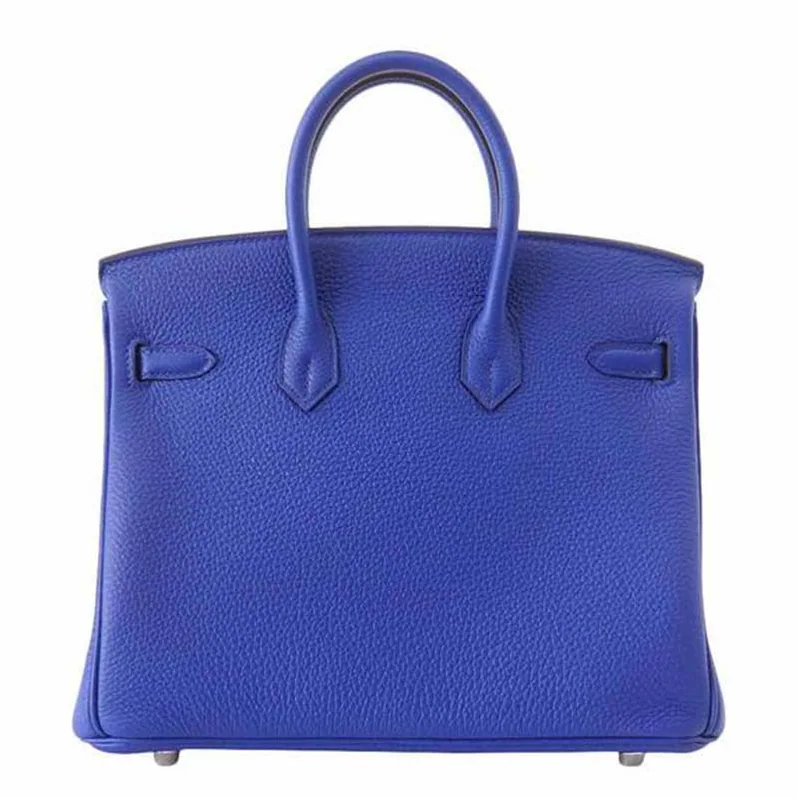 Hermes Birkin 25 Bag in Togo Leather with Silver Hardware in Navy