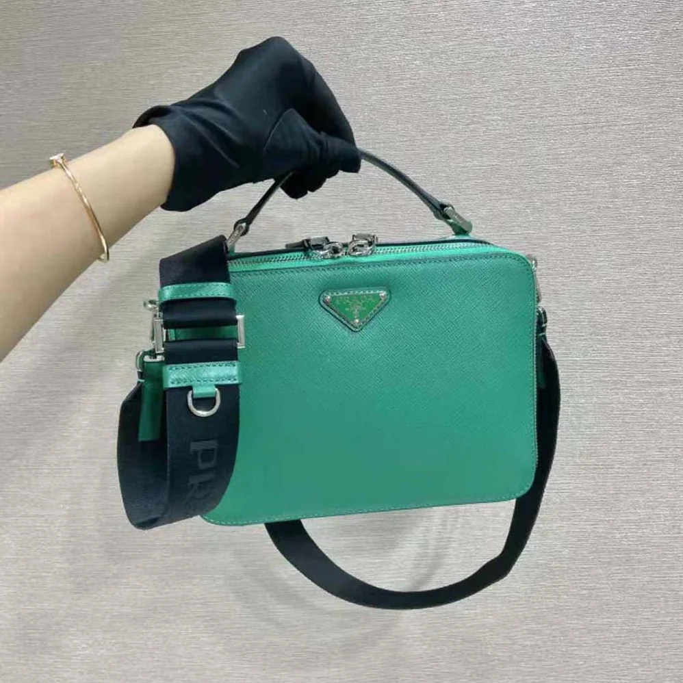 Prada Brique Saffiano Leather Bag for Men in Green