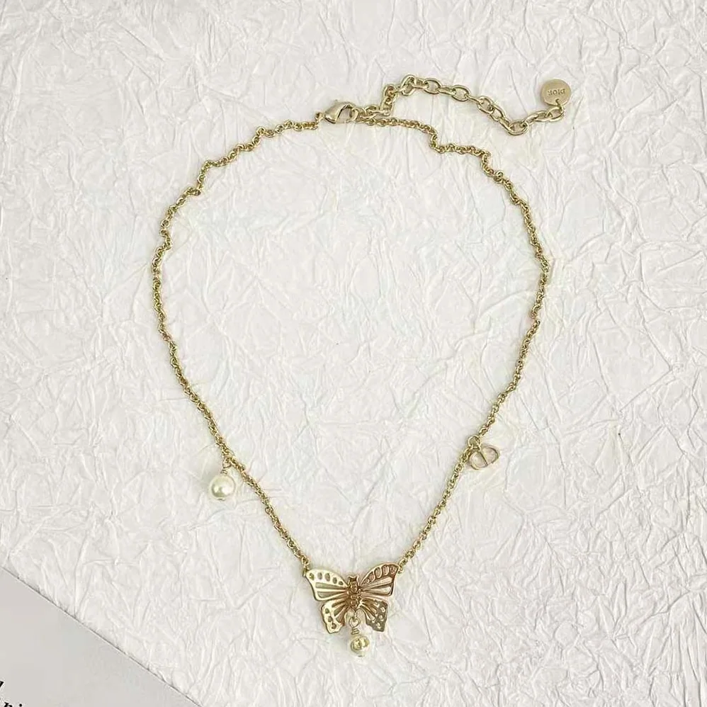 Dior Métamorphose Necklace Gold-Finish Metal and White Resin Pearls for Women