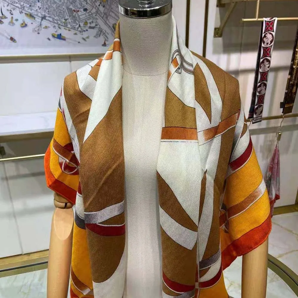 Hermes Figure Artistique Scarf 90 for Women in Orange Hermes Figure Artistique Scarf 90 for Women in Orange