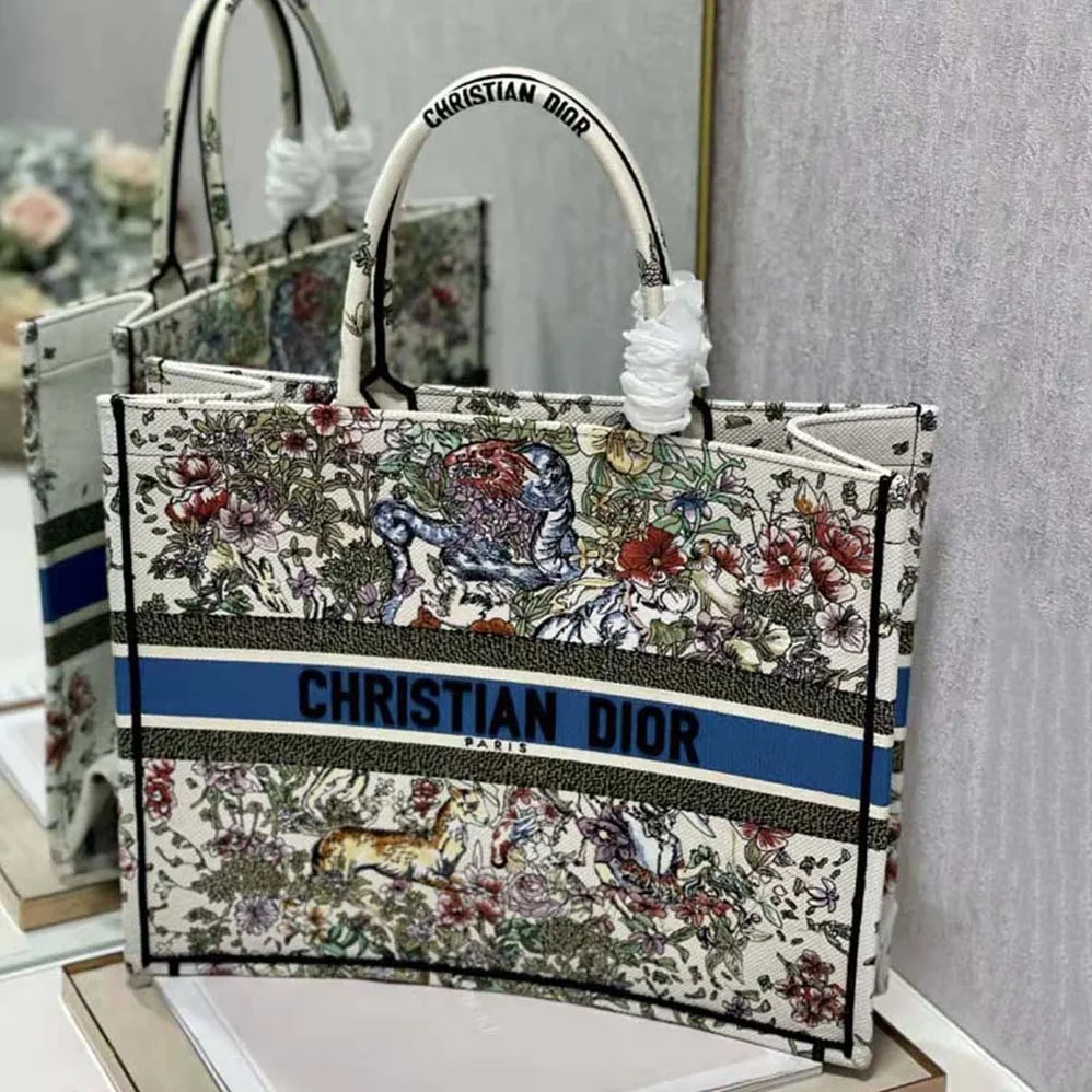 Dior Large Dior Book Tote Latte Multicolor D for Women in Constellation Embroidery Dior Large Dior Book Tote Latte Multicolor D for Women in Constellation Embroidery