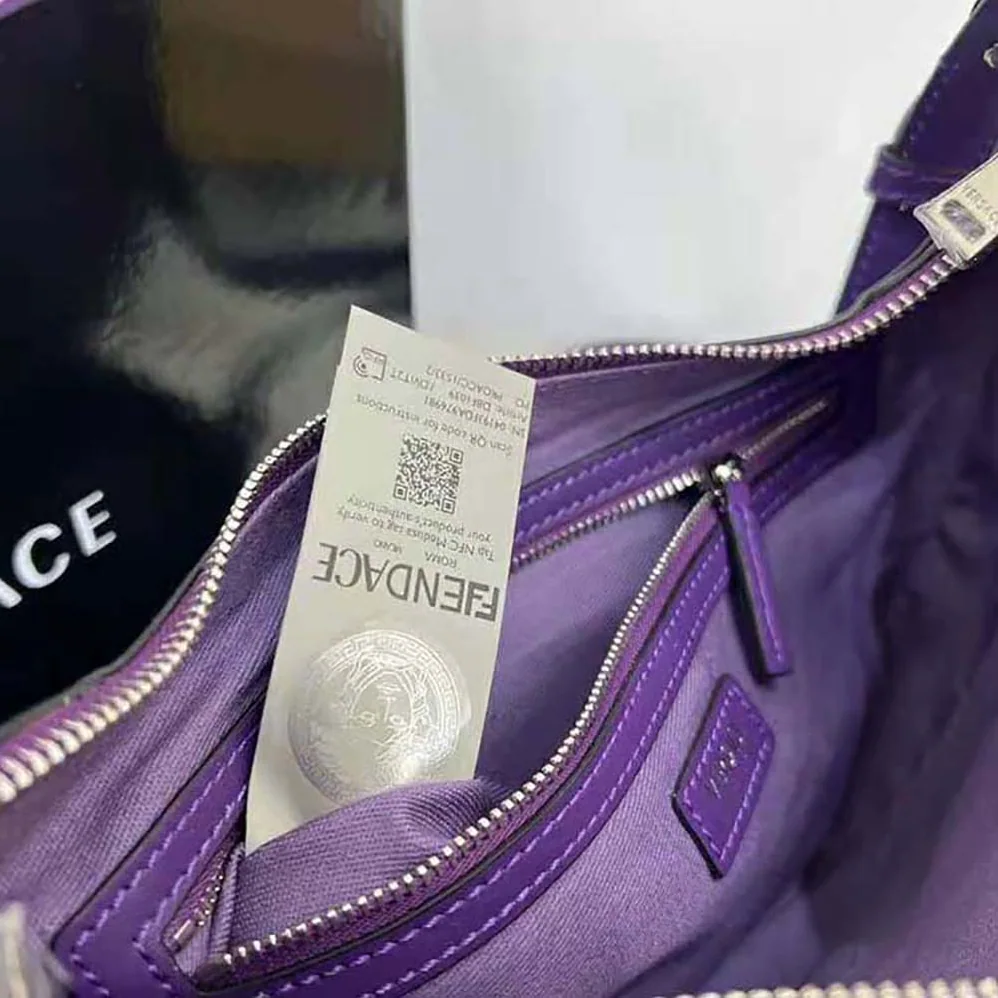 Versace Repeat Small Hobo Bag for Women in Purple