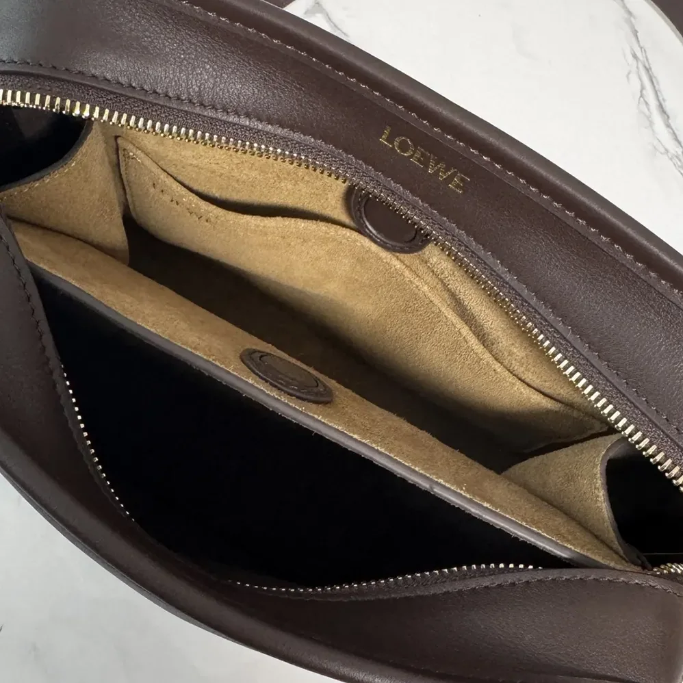 Loewe Small Amazona 180 Bag in Soft Calfskin for Women in Dark Chestnut