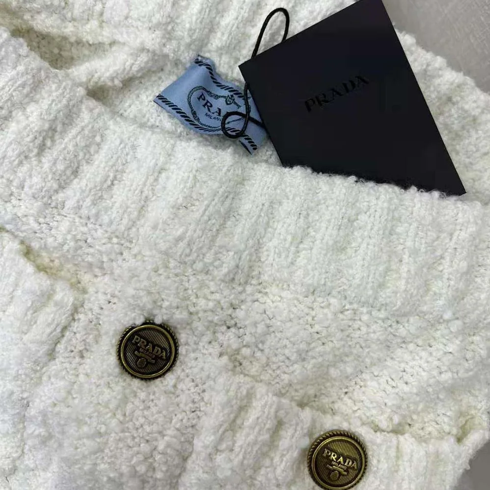 Prada Bouclé Mohair Miniskirt for Women in White