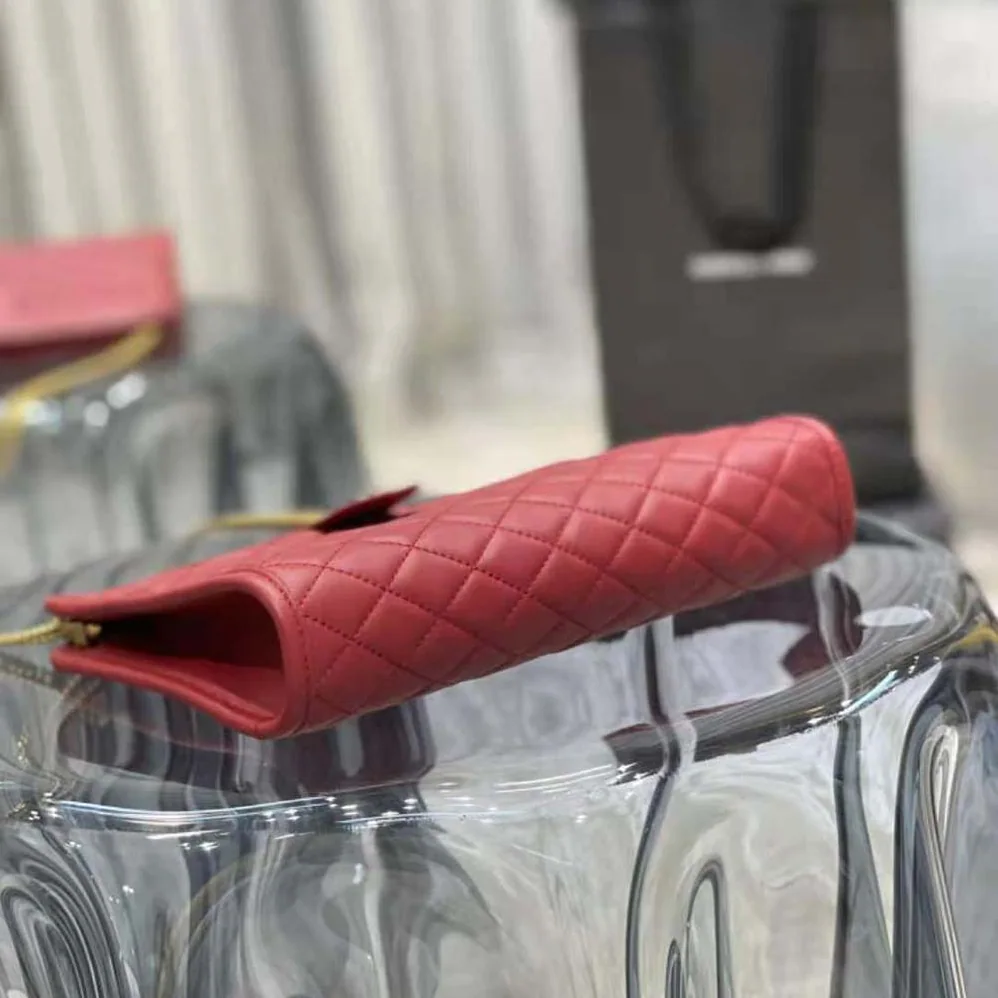 Saint Laurent YSL Victoire Baby Clutch in Leather for Women in Red