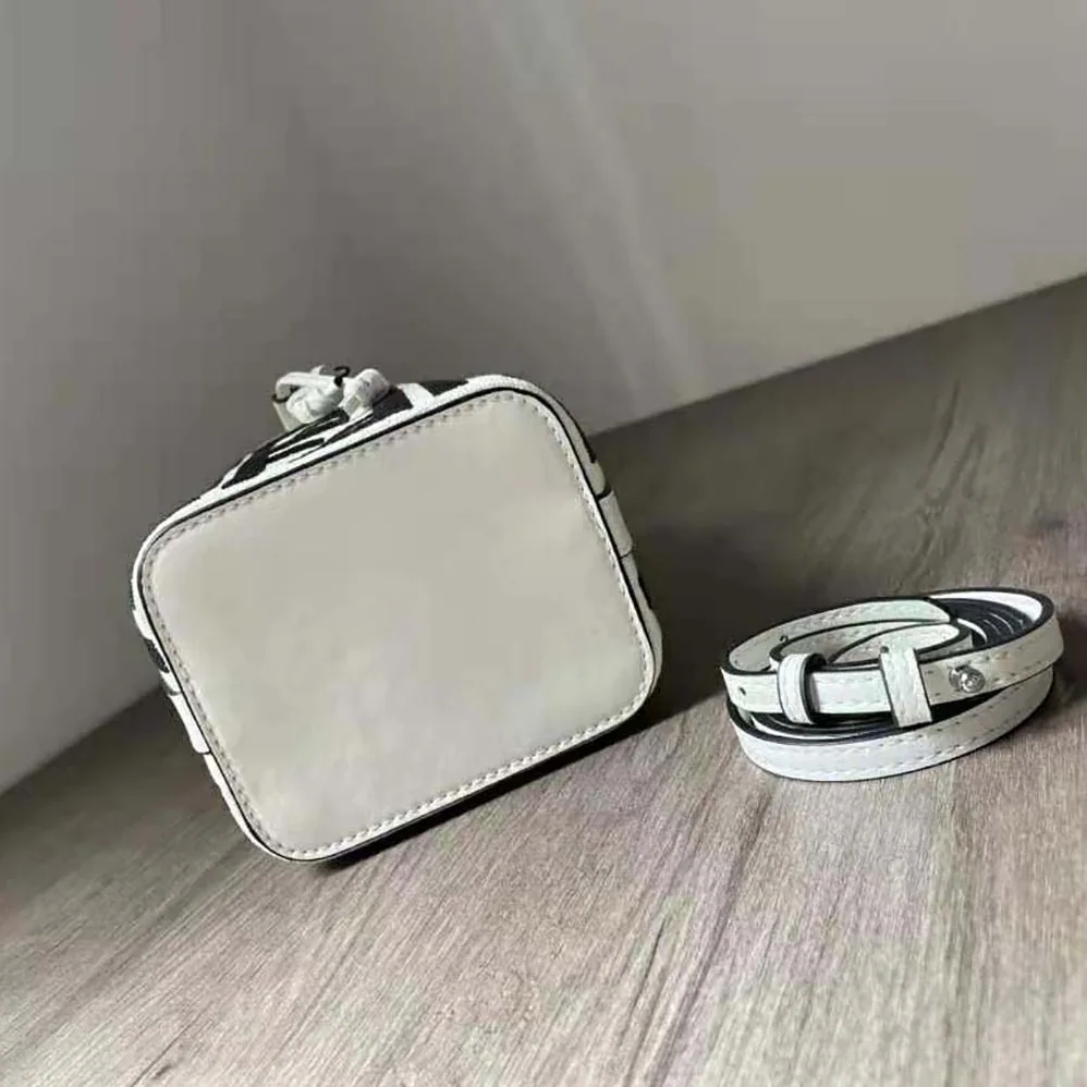 Fendi Mon Tresor Black and White Canvas Mini for Women in bag with FF Embroidery