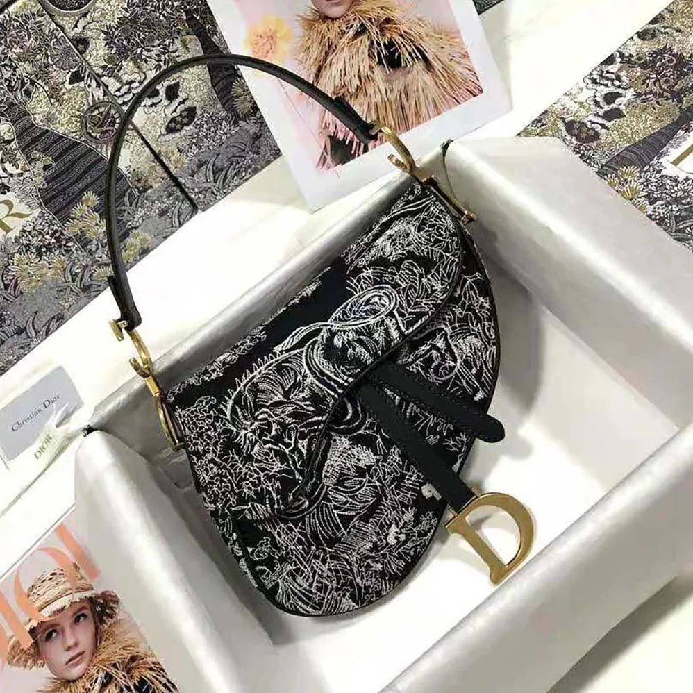 Dior Saddle Bag Toile DE Jouy Reverse Jacquard for Women Dior Saddle Bag Toile DE Jouy Reverse Jacquard for Women