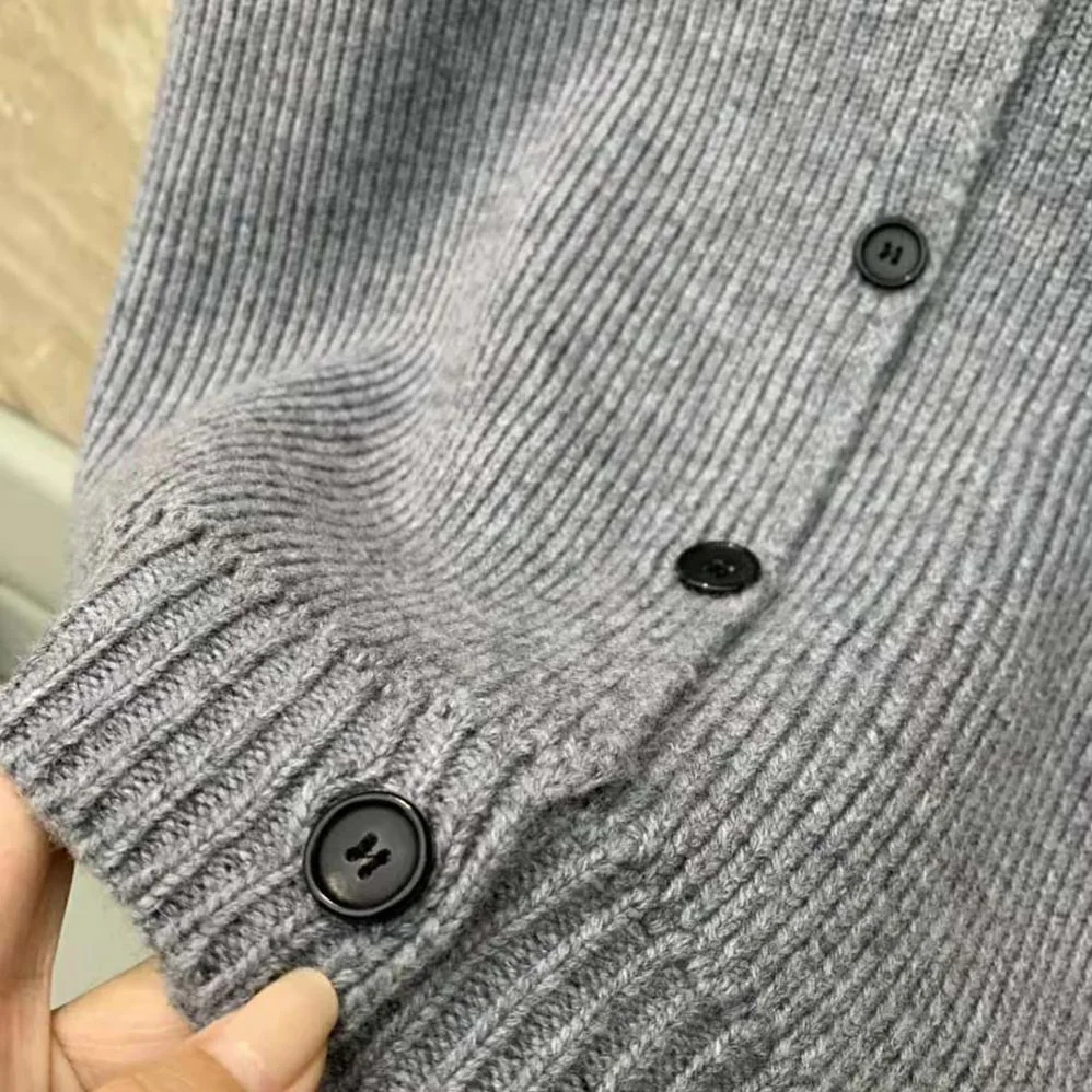 Miu Miu Wool and Nylon Knit Cardigan for Women in Silver