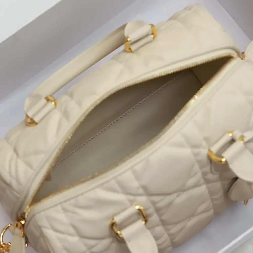 Dior Groove 25 Bag Dusty Ivory Macrocannage Calfskin for Women