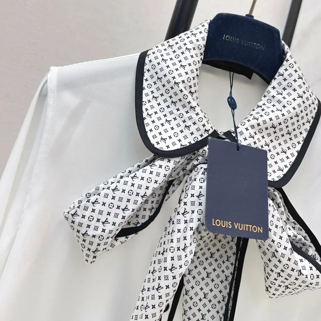 Louis Vuitton Monogram Bow Blouse White Louis Vuitton Monogram Bow Blouse White