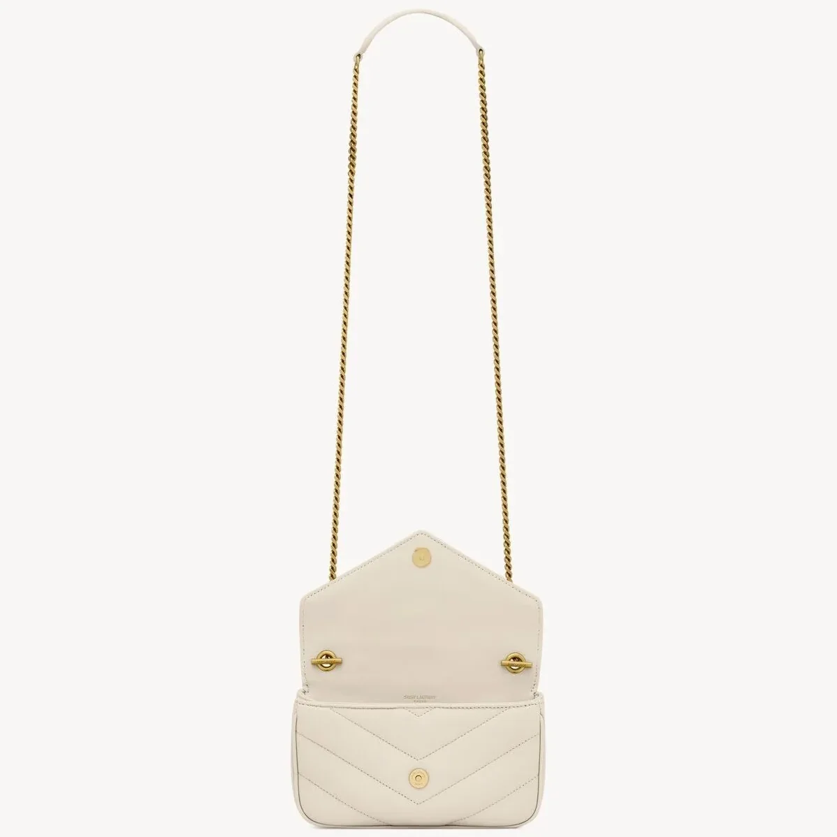 Saint Laurent Loulou Mini Shoulder Bag in White Gold Hardware Saint Laurent Loulou Mini Shoulder Bag in White Gold Hardware