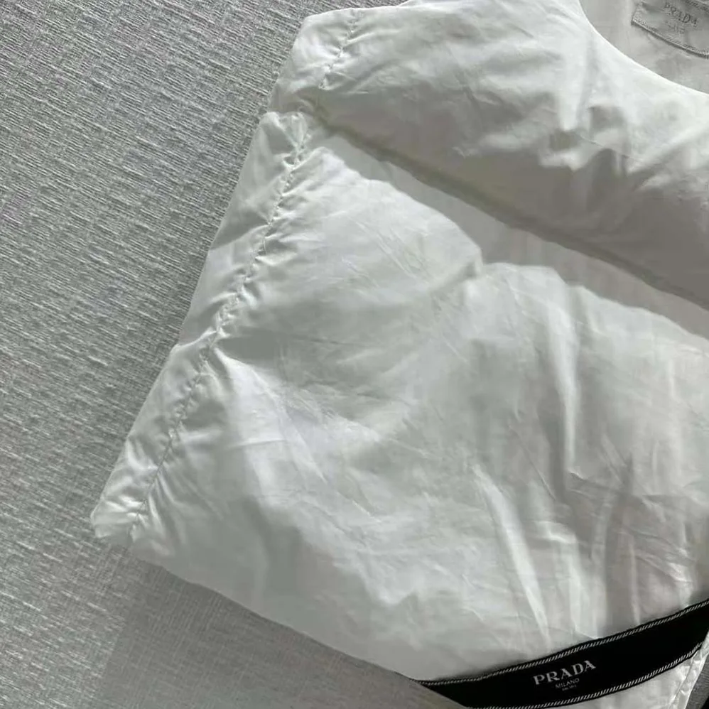 Prada Padded Cotton Top for Men in White
