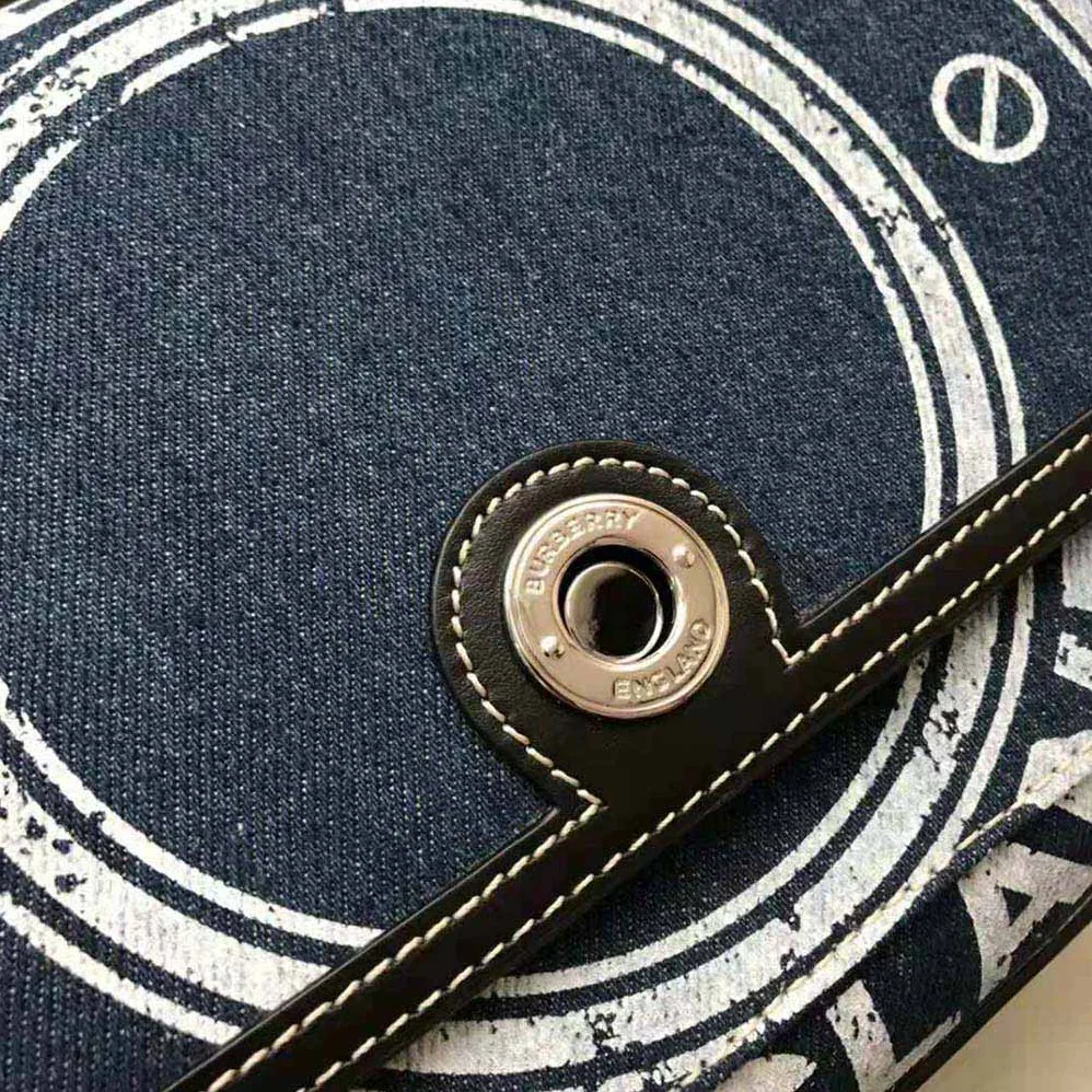 Burberry Logo Graphic Denim Note Crossbody Bag for Women