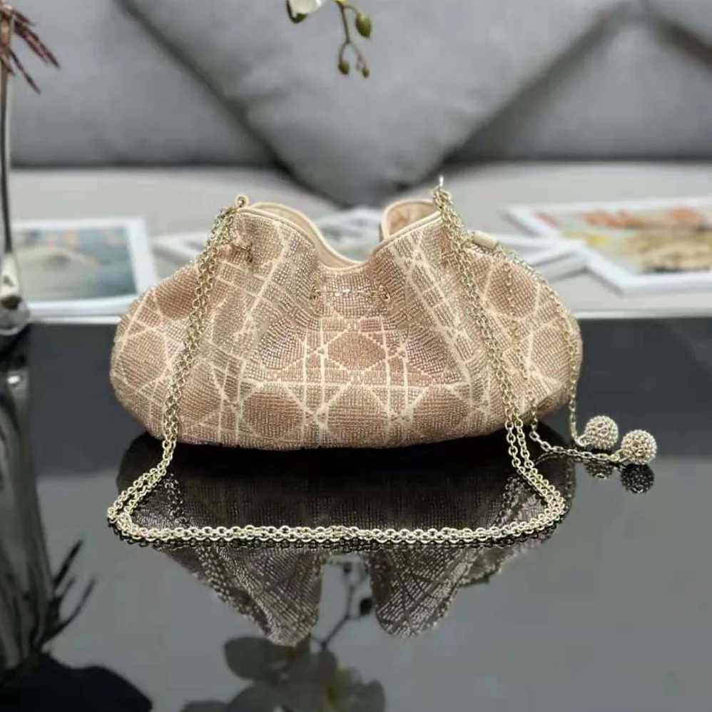 Dior Dior Dream Bucket Bag Dusty Ivory Cannage Cotton with Bead Embroidery for Women Dior Dior Dream Bucket Bag Dusty Ivory Cannage Cotton with Bead Embroidery for Women