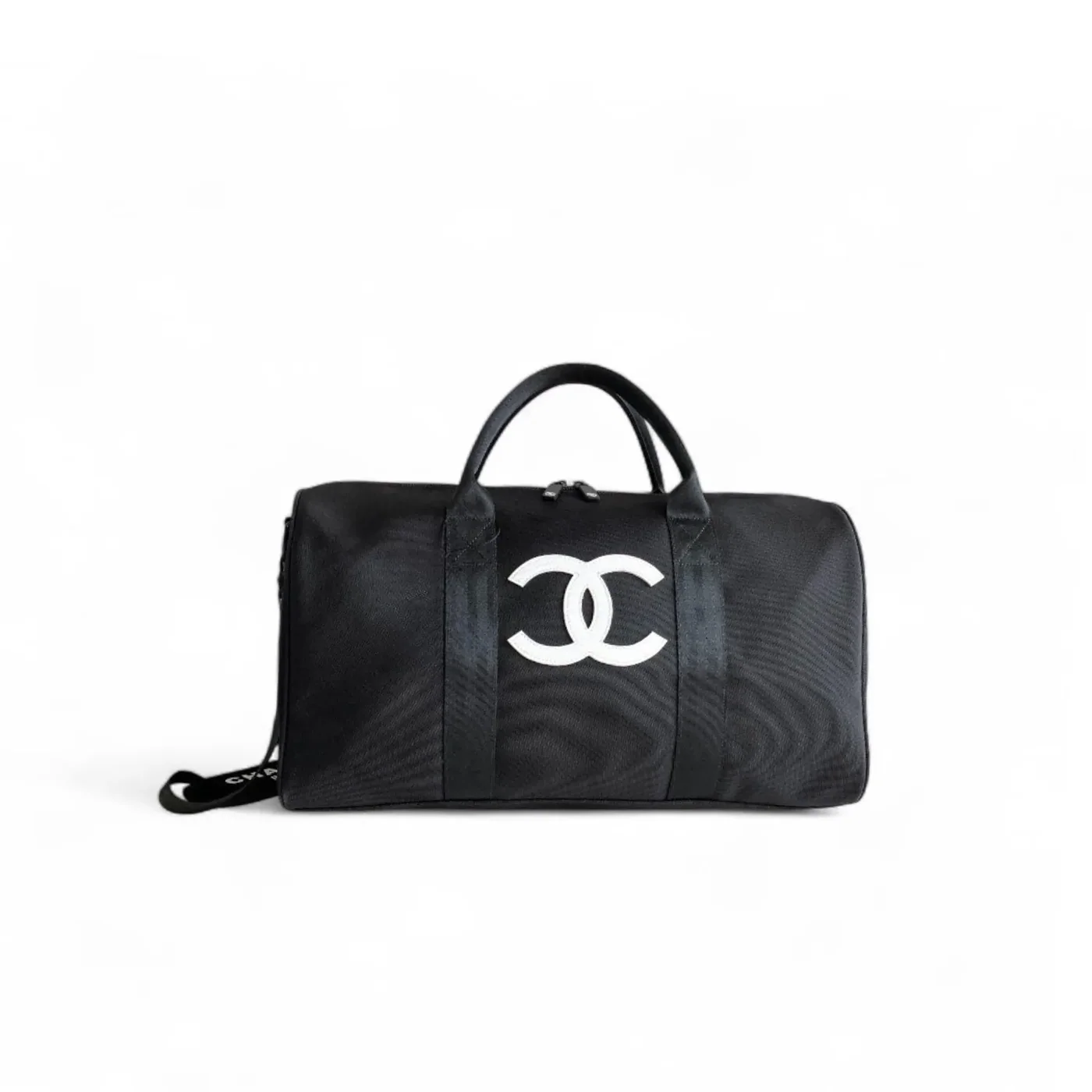 Chanel CC Logo Novelty Boston Travel Bag Black /