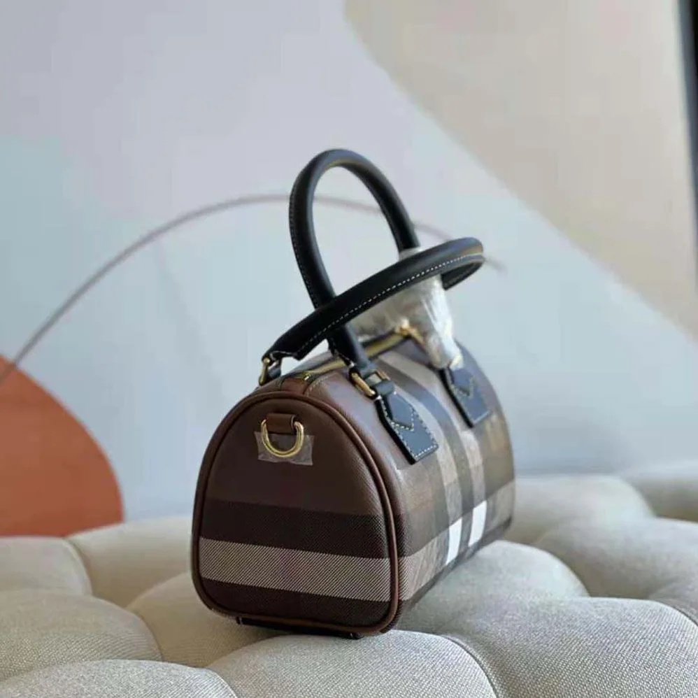 Burberry Mini Check Bowling Bag for Women in Black