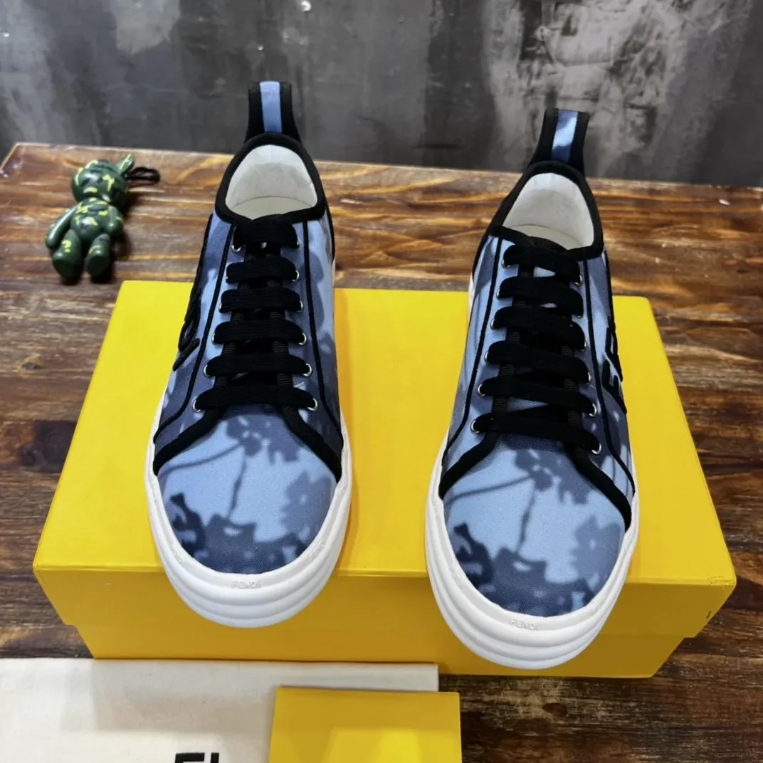 Fendi Domino Fabric Sneakers Blue Fendi Domino Fabric Sneakers Blue