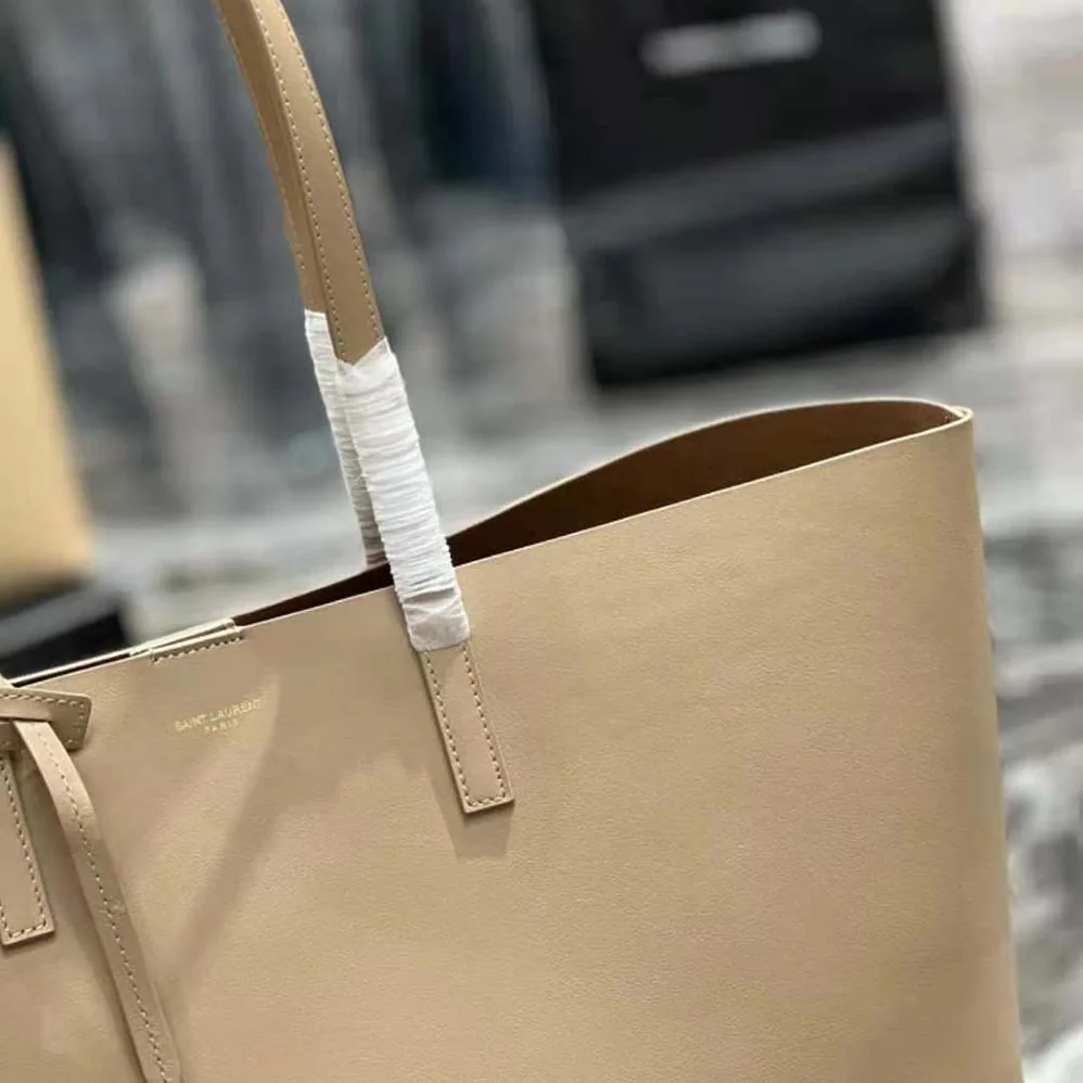 Saint Laurent YSL Shopping Saint Laurent E/W in Supple Leather for Women in Sandy