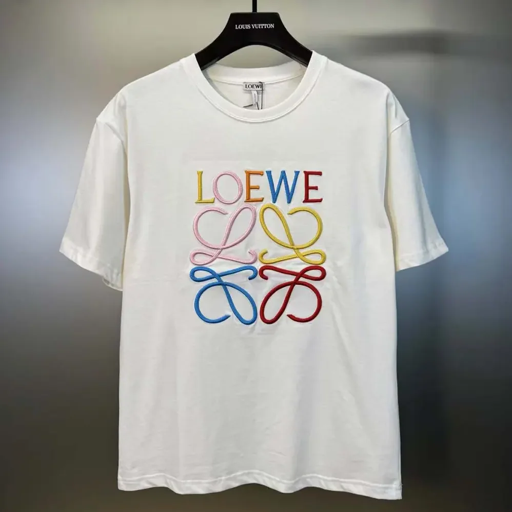 Loewe Glitch Anagram T-shirt in Cotton for Men in White/Red