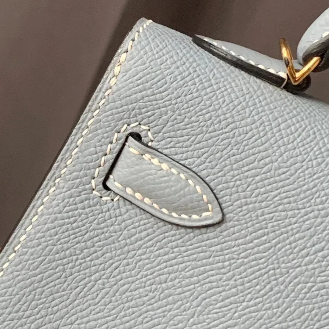Hermes Kelly Mini Top Handle Bag / Sky Blue Epsom Gold Hardware Hermes Kelly Mini Top Handle Bag / Sky Blue Epsom Gold Hardware