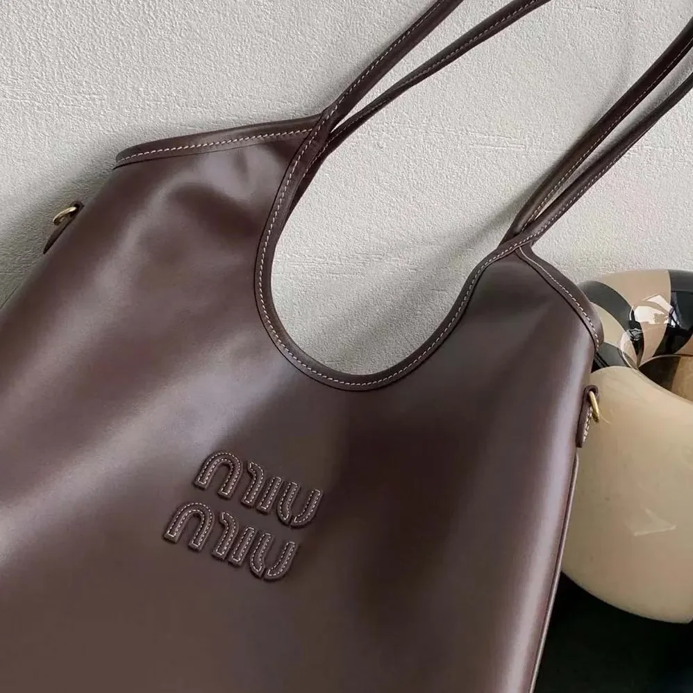 Miu Miu IVY Leather Bag-Chocolate 5BG231_2CRW_F0NBL_V_MLN for Women