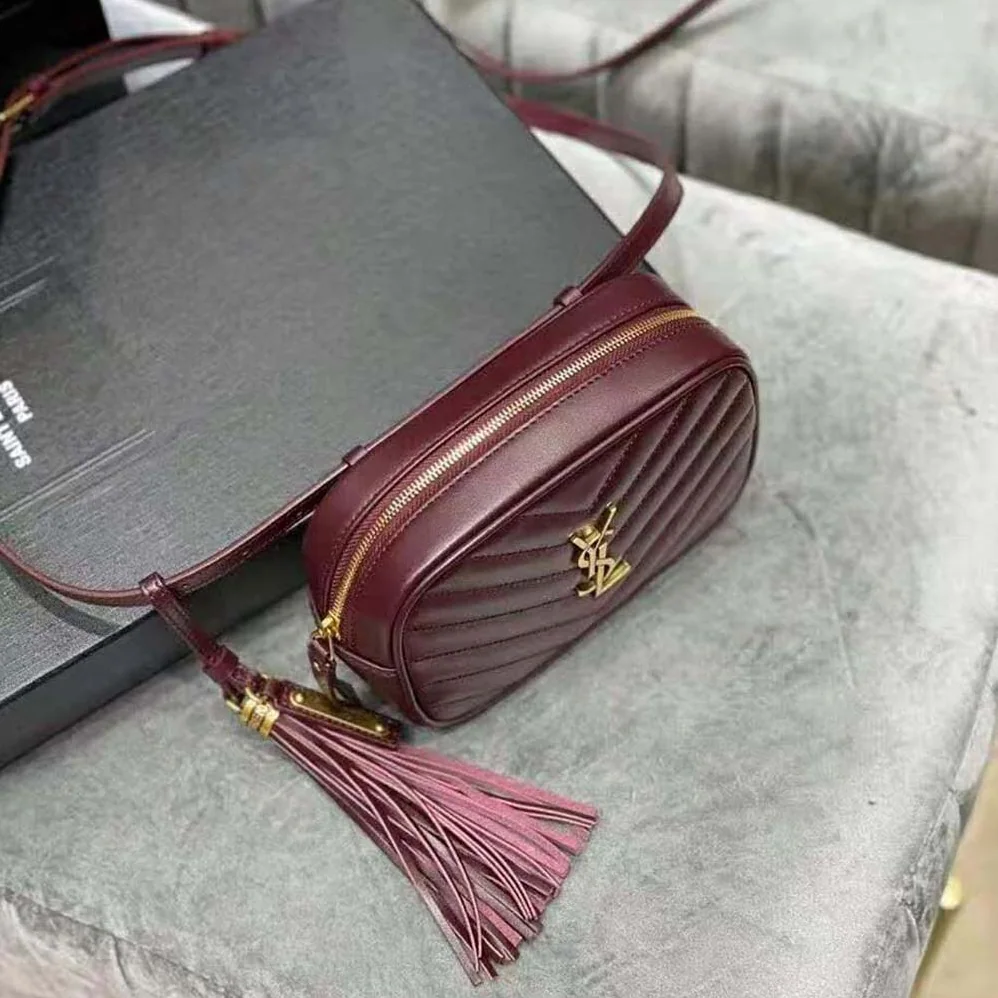 Saint Laurent YSL Lou Belt Bag in Matelasse Leather for Women in Maroon Saint Laurent YSL Lou Belt Bag in Matelasse Leather for Women in Maroon