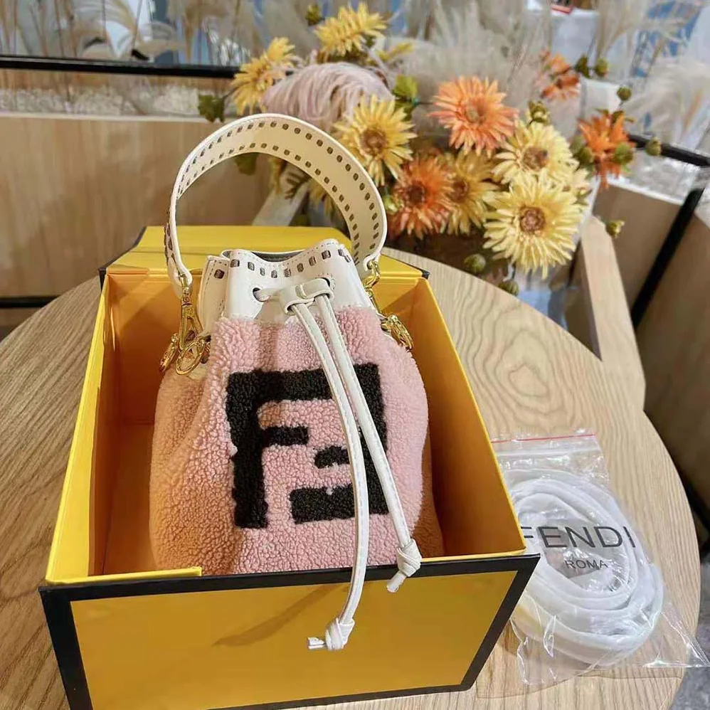 Fendi Mon Tresor Pink Sheepskin Mini for Women in Bag