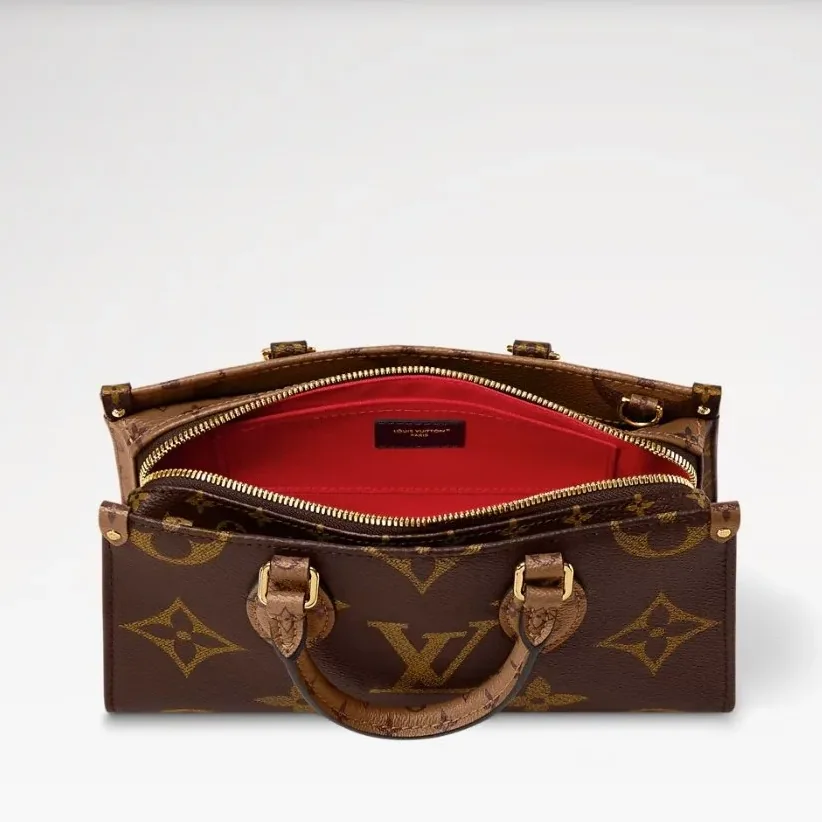 Louis Vuitton OnTheGo East West Chain Tote Bag in Monogram Reverse Gold Hardware