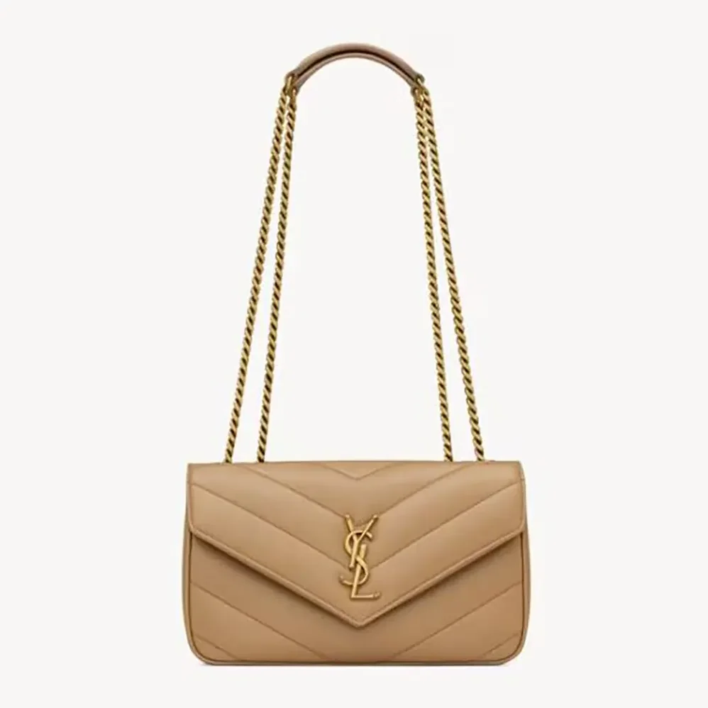 Saint Laurent YSL Loulou Small in Matelasse Lambskin for Women in Natural